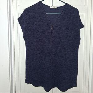 Elegant Women's Short Sleeve Top in Navy by SMX